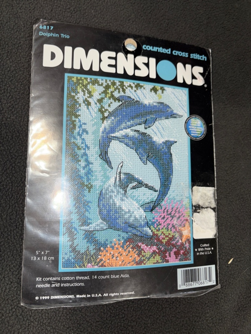 Dimensions Dolphin Trio Counted Cross Stitch Kit - Blue